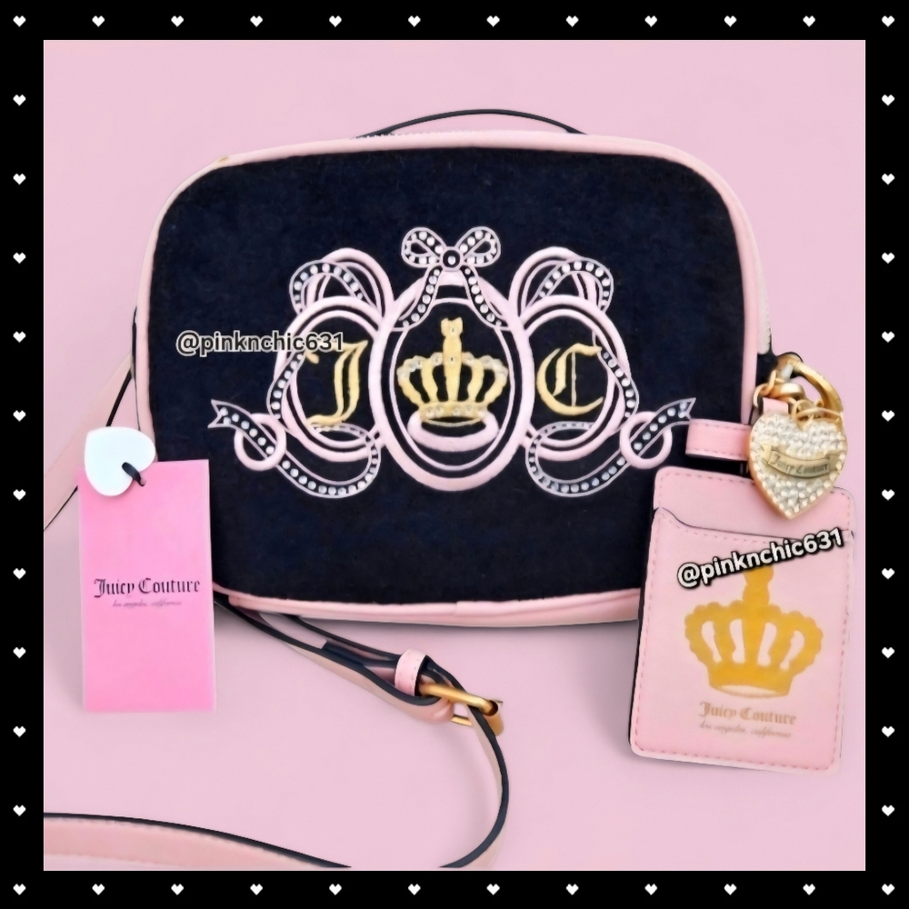 Juicy Couture Lovers Club Camera Bag Liquorice Pink Daydreamer Crossbody Purse